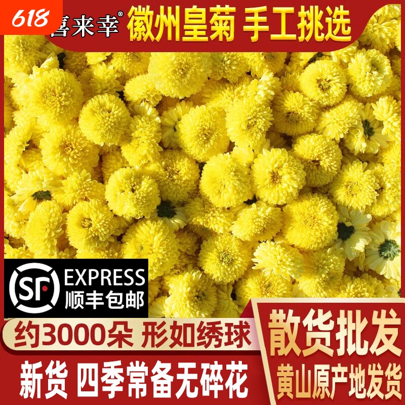 菊花茶特黄山徽州皇菊无硫散装黄贡菊婺源皇菊级大黄菊花枸杞茶
