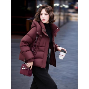 短款羽绒服女冬季2025新款小个子高端时尚爆款白鸭绒连帽加厚洋气