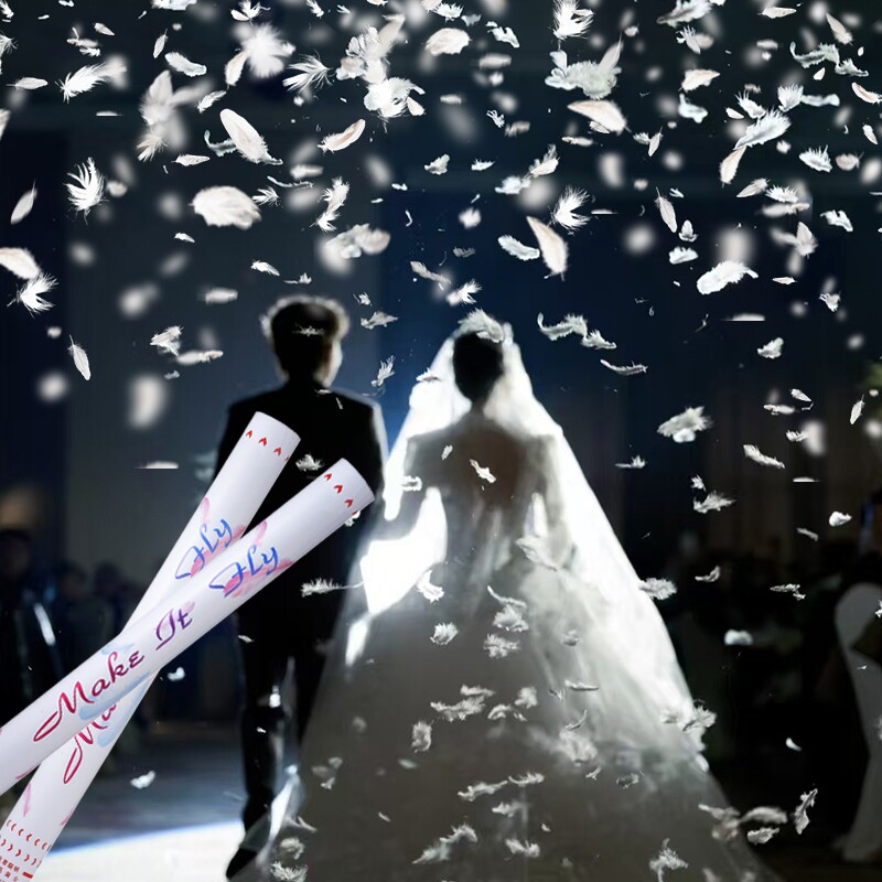 羽毛礼花筒结婚礼炮手持浪漫婚礼图片