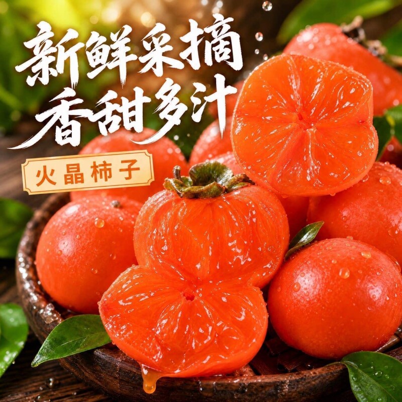 山西正宗火晶柿子新鲜蜜柿