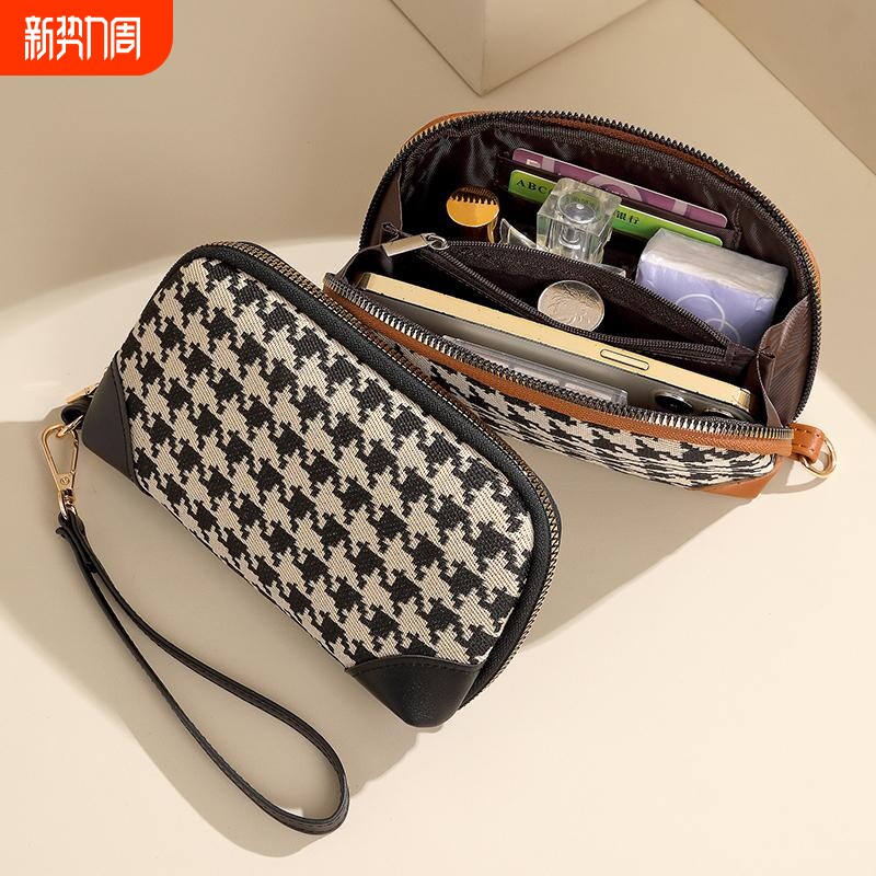 手拿包女气质大容量小挎包2025新款钱包女手机包妈妈款手抓包帆布