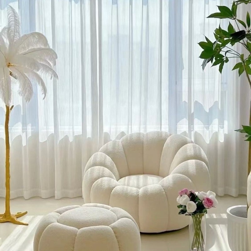 懒人沙发南瓜椅子单人榻榻米奶油沙发椅风可小户型卧室阳台休闲椅