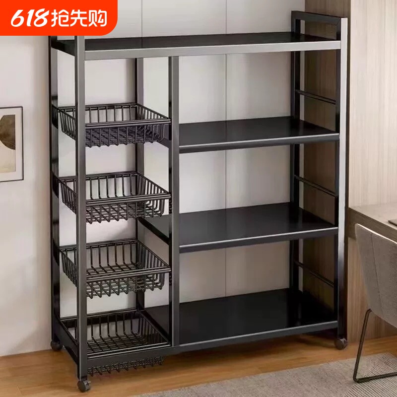 厨房置物架落地多层蔬菜家用多功能锅架微波炉储物架收纳架子沥水