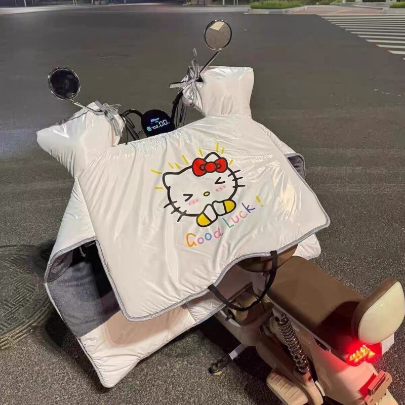 电动车挡风被秋冬加厚北极绒女生高颜值上班通勤护腿保暖神器防水