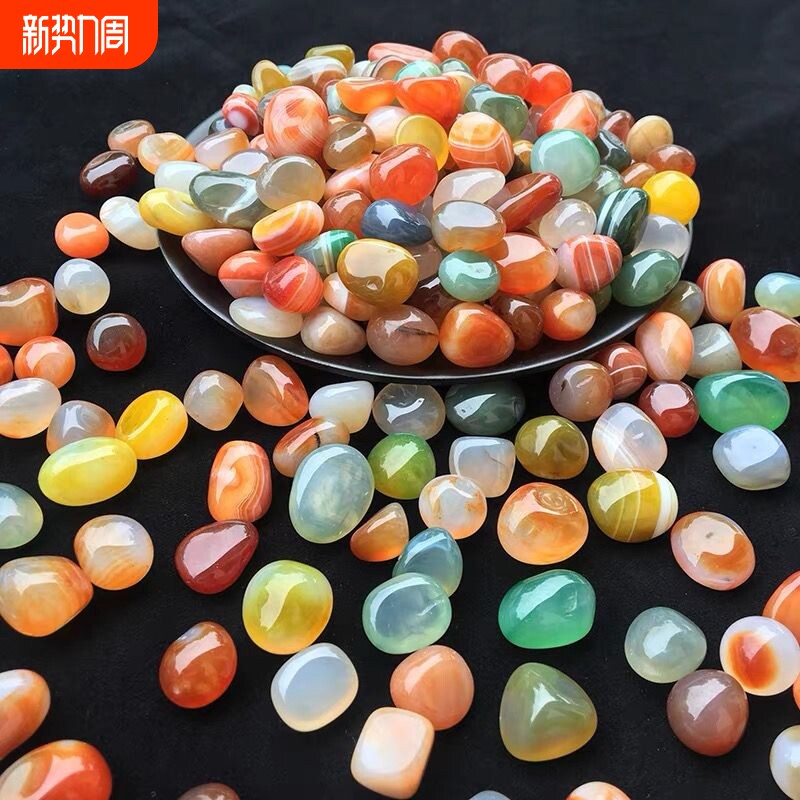 天然南京原石鱼缸造景专用鹅卵石多肉铺面花盆栽五彩色小彩碎石