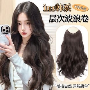 假发片女长发一片式大波浪长卷发仿真发增发量蓬松隐形无痕接发片