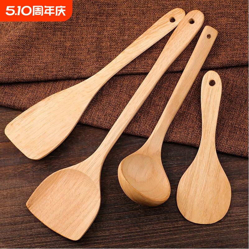 无漆木铲子锅铲不粘锅专用炒菜铲家用木质木头长柄木勺实木鸡翅木