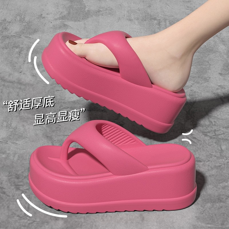 增高厚底人字拖女夏季外穿海边沙滩踩屎感防滑网红爆款夹脚凉拖鞋
