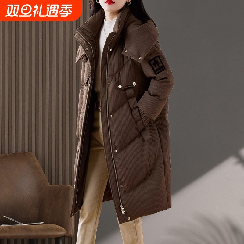 户外羽绒服女冬季2025年新款高端时尚洋气中长款加厚保暖连帽爆款