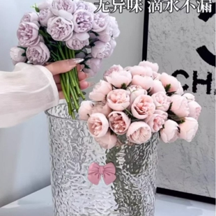 透明亚克力醒花桶家用专用深水养花桶鲜花大号花瓶插花筒法式桌面