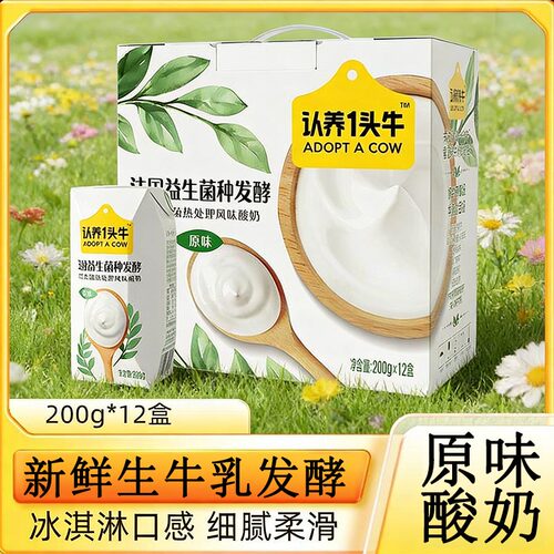 认养一头牛原味酸奶200g*12盒