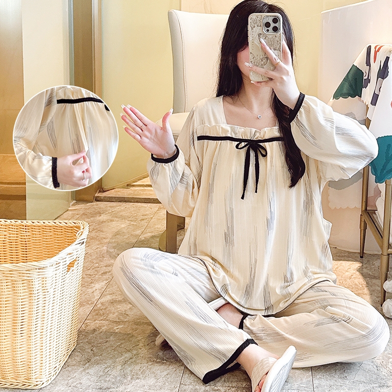 可调节孕妇睡衣春秋套装月子服产后哺乳衣家居服套装薄款孕期宽松