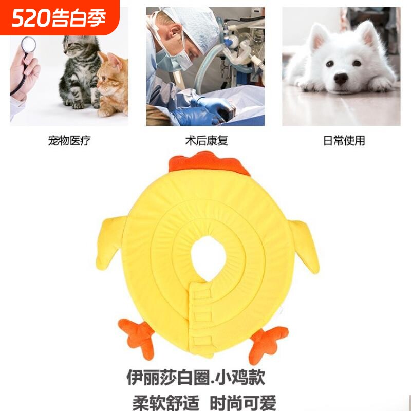 宠物伊丽莎白圈 小鸡可爱造型猫项圈 防舔咬术后美容猫咪脖圈