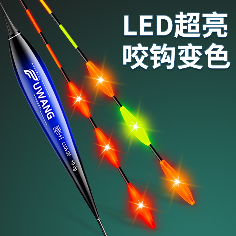 超亮LED咬钩变色路滑远投大物夜光漂日夜两用加粗浮漂鲢鳙滑漂
