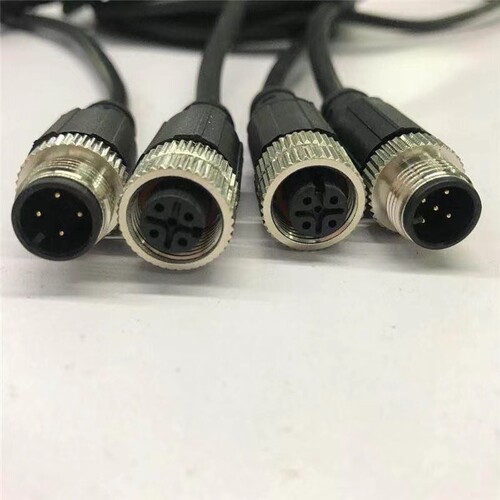 M12航空插头4芯5芯8芯12芯17芯公母直头弯头传感器连接线屏蔽防水
