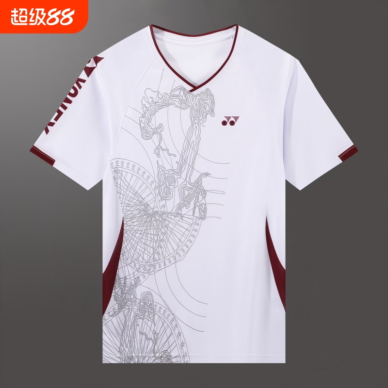 新款yy羽毛球服短袖速干透气大赛服训练男女运动套装儿童乒乓球衣
