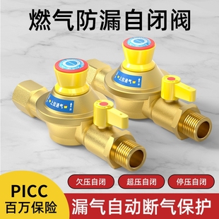 天然气自闭阀家用自动切断关闭热水器漏气管道燃气灶液化气安全阀