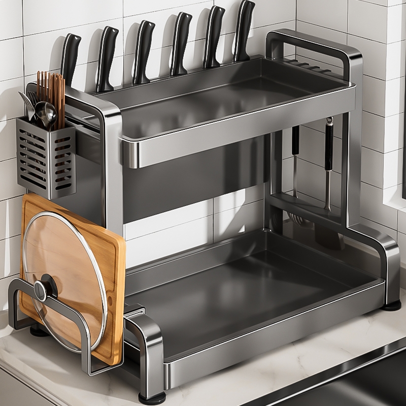 不锈钢厨房调料品置物架收纳盒