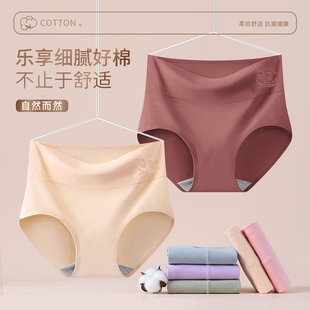 胖妈妈纯棉女士内裤高腰收腹抗菌三角裤大码绿色棉质紫色氨纶提臀