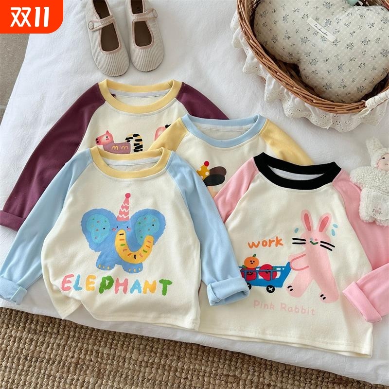 女童长袖t恤秋季儿童打底衫童新款衣服装上衣童装卫衣外套