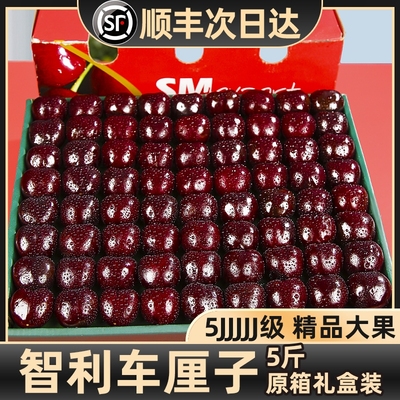 智利车厘子新鲜水果年货整箱礼盒5包邮斤孕妇3j进口5j樱桃原箱4J