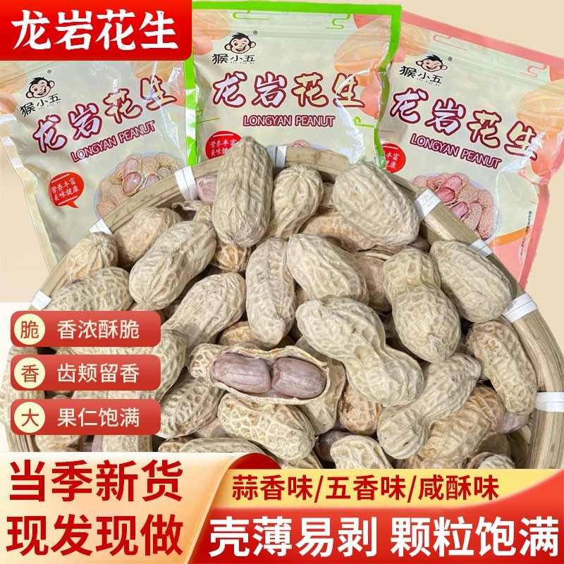 龙岩花生蒜香味五香味带壳花生米下酒菜年货解馋小零食炒货特产
