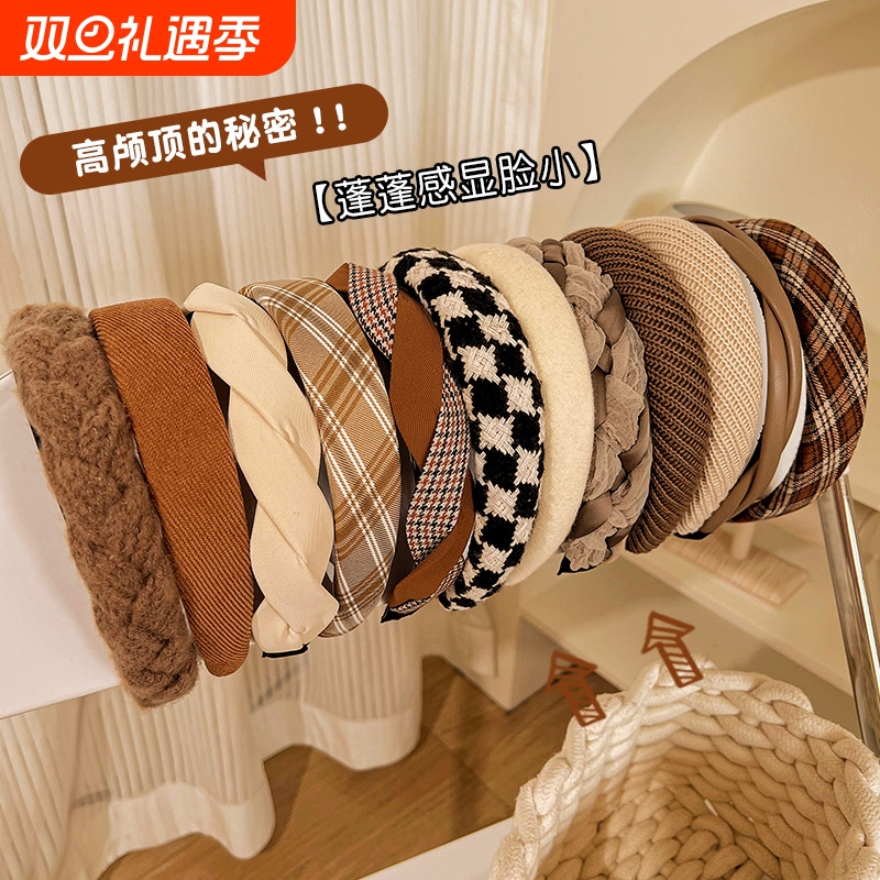 美拉德发箍女款百搭压发高颅顶头箍2025新款气质麻花发卡发捆头饰