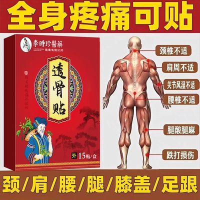 李时珍透骨贴颈肩腰腿疼痛通筋活血肩周炎止痛化瘀腰肌劳损膏药贴