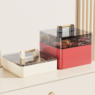 带盖水果盘轻奢客厅茶几家用干果盘瓜子零食糖果盒多层收纳高颜值