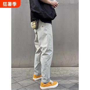 浅砂岩速干软壳冲锋裤男款春秋三角标休闲直筒裤子户外运动工装裤