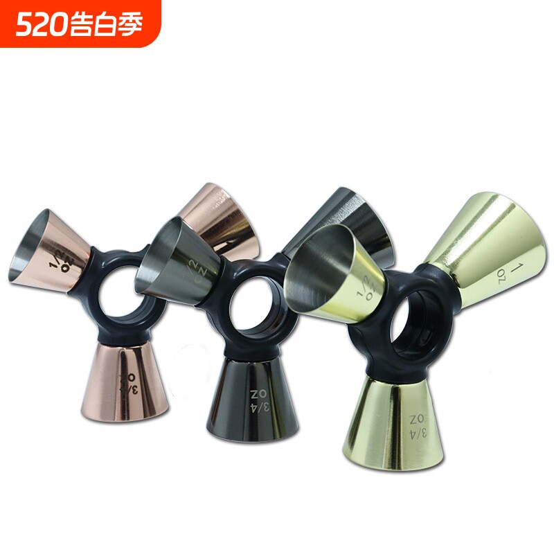 304不锈钢创意三头量杯酒吧鸡尾酒调酒量酒器分酒器多头盎司杯