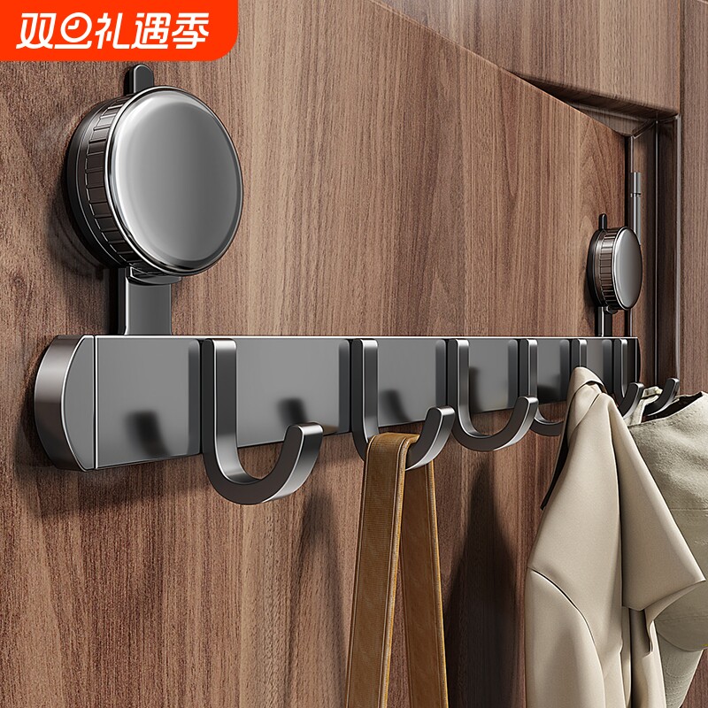 吸盘挂钩置物架免打孔强力挂衣架粘钩排钩子厨房浴室玄关上墙承重