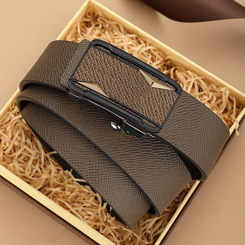 LVАFGН2025新款皮带男士真皮自动扣休闲腰带男士牛皮裤腰带