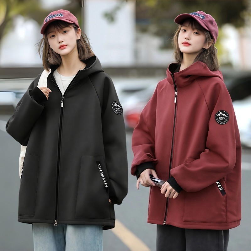 长袖加绒罩衣男女同款围裙家用厨房秋冬保暖外穿工作服防水防风