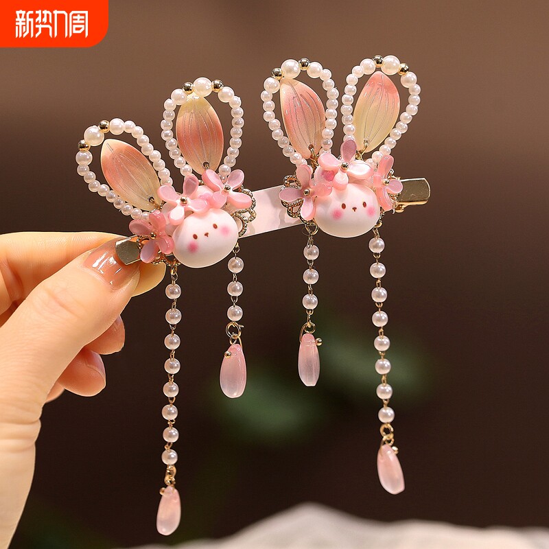 中国风儿童汉服头饰中秋节表演古风发饰宝宝古装配饰发夹桂花