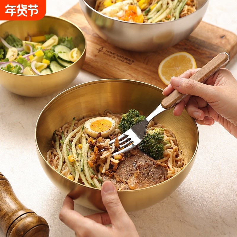 干拌面面碗韩国拌饭碗凉拌碗不锈钢螺蛳粉碗吃泡面大容量ins风,餐饮具,碗,淘宝优惠券,粉丝福利购,淘宝优惠卷