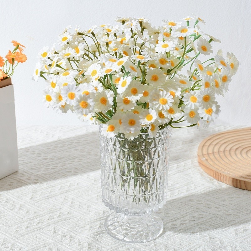 仿真花单支洋甘菊田园欧式餐桌小雏菊假花居家装饰小野菊绢花假花