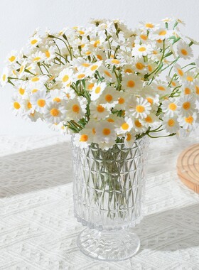 仿真花单支洋甘菊欧式餐桌小雏菊假花装饰小野菊绢花高级花卉氛围