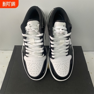 夏季 平底 J1Low烟灰黑白熊猫影子灰水洗牛仔蓝红绿脚趾男女情侣鞋