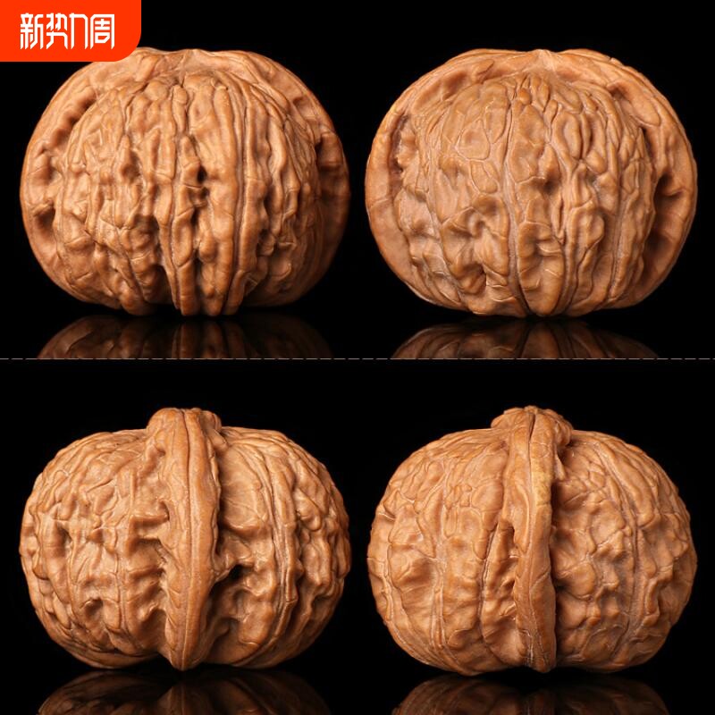 文玩闷尖白狮子头磨盘四座楼手捻核桃手把件三棱苹果园包浆南疆石