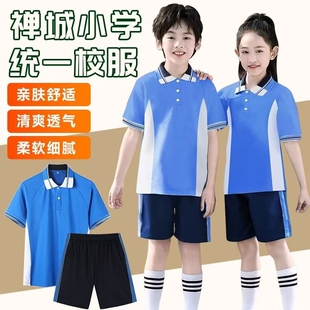 佛山市禅城区小学生校服短袖短裤长袖长裤夏季套装索罗娜冰丝套装