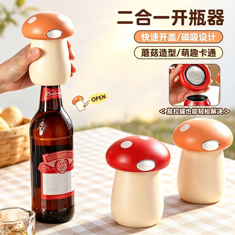 二合一蘑菇开瓶器多功能开盖器										
