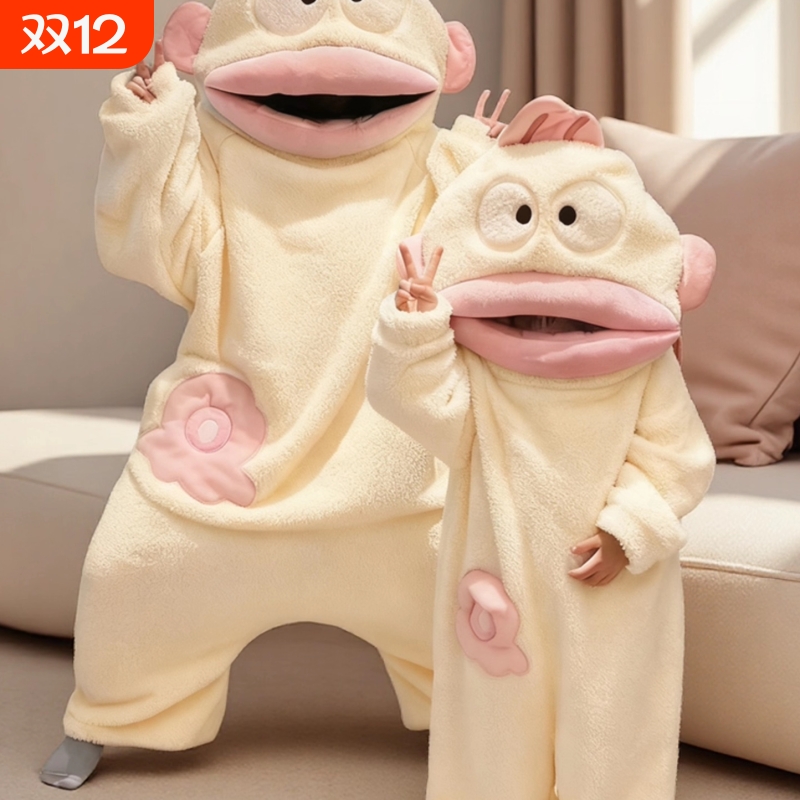汉顿小丑鱼冬季情侣卡通连体衣