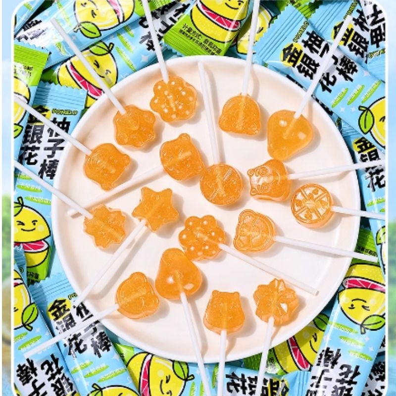 棒棒糖儿童金银花柚子水果味糖果解馋小零食休闲食品小吃无添加剂