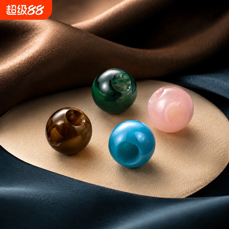 旗袍扣盘扣扣子中式仿玉石鼓珠纽扣复古唐装汉服树脂玉珠装饰辅料