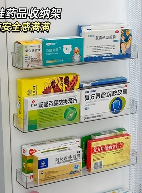 药物收纳盒家用大容量常备药箱柜门壁挂免打孔药品整理置物架药膏