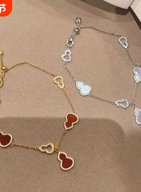 巨好看的红色玛瑙葫芦手链女款2025新款轻奢小众精致高颜值学生党