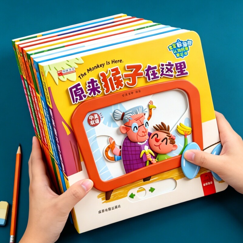 儿童启蒙洞洞书幼儿园中英双语硬壳绘本0-3到6岁宝宝早教书益智玩具游戏立体机关书认知卡片训练捉迷藏地图专注力阅读互动有趣能力