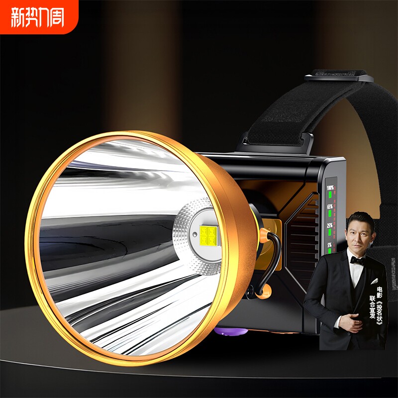 头灯2026新款强光超亮头戴式超长续航照明矿灯钓鱼夜钓灯充电户外