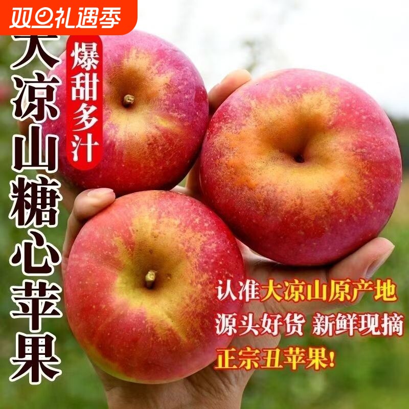 四川大凉山丑苹果盐源红富士高原脆甜当季鲜水果果园现摘产地直发